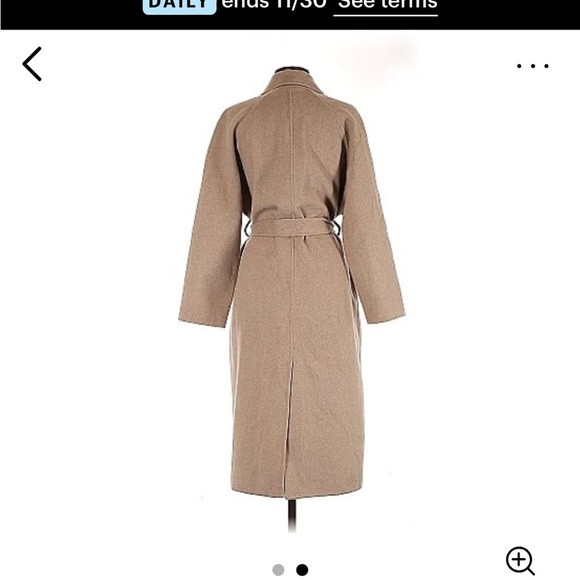 Oversized double breasted wool trench coat - Picture 9 of 11
